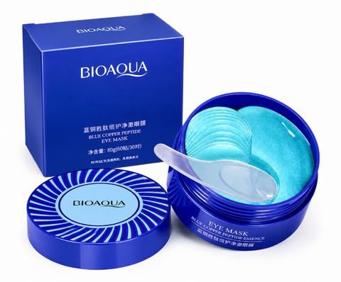 Гідрогелеві патчі для очей BIOAQUA Blue Copper Peptide Essence Eye Mask з пептидами блакитної міді, 60 шт (30 пар) 130 фото