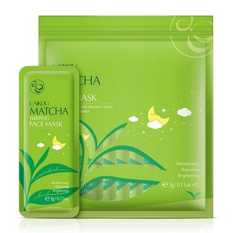 Нічна маска для обличчя LAIKOU Matcha Sleeping Face Mask, 3 г &times; 15 саше 493 фото